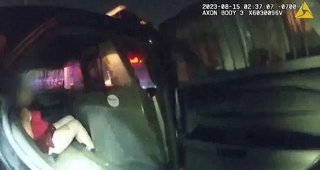 美国一警察将自己锁在车内，与被抓捕的女性嫌疑人在车内“干了一架”