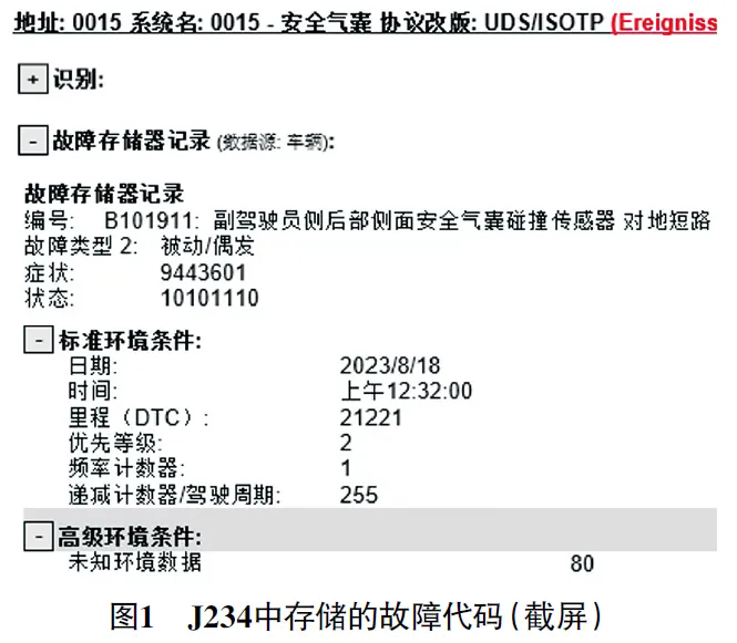 2022 款奥迪Q4 e-tron 安全气囊故障灯偶尔异常点亮1